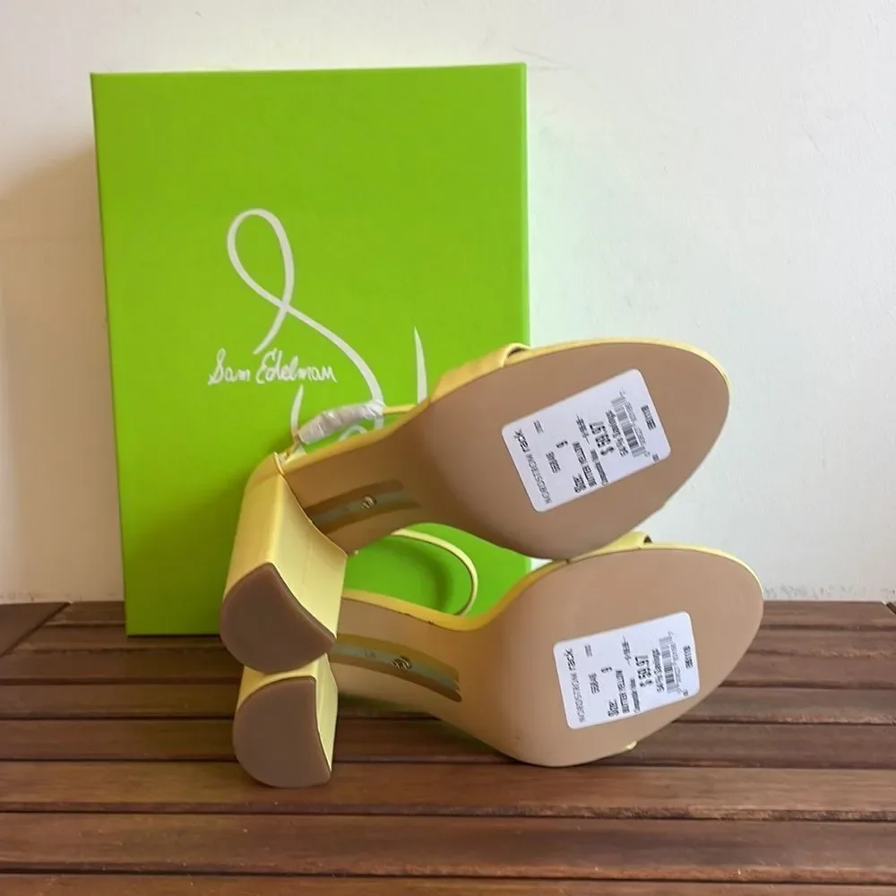 Sam Edelman Yaro Ankle Strap Sandal Butter Yellow Size 9